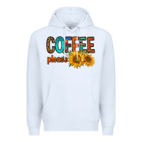 White coffee please western doodle letters Premium Hoodie - FaDigitalArtStudio