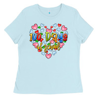 Baby Blue 100 days of school Ladies Tee - Artiststas