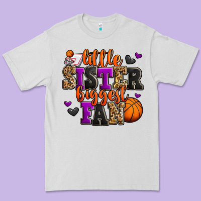 Little Sister Biggest Fan Basketball Premium Tee Designed By Jasminsmagicworld