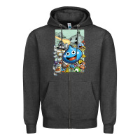 Charcoal Heather dragon quest slime print Zipper Hoodie - lanVoArt