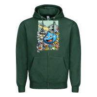 Sports Green dragon quest slime print Zipper Hoodie - lanVoArt