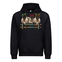 Black 3 sheeps suffolk ewe with bandanas and fence Urban Hoodie - BarkalooDesign