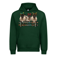Forest Green 3 sheeps suffolk ewe with bandanas and fence Urban Hoodie - BarkalooDesign