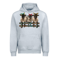 Heather Grey 3 sheeps suffolk ewe with bandanas and fence Urban Hoodie - BarkalooDesign