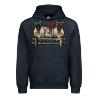 Navy 3 sheeps suffolk ewe with bandanas and fence Urban Hoodie - BarkalooDesign