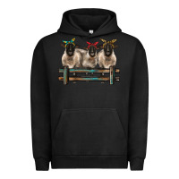 Pigment Black 3 sheeps suffolk ewe with bandanas and fence Urban Hoodie - BarkalooDesign