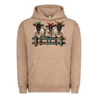 Pigment Burro 3 sheeps suffolk ewe with bandanas and fence Urban Hoodie - BarkalooDesign
