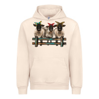 Sandshell 3 sheeps suffolk ewe with bandanas and fence Urban Hoodie - BarkalooDesign