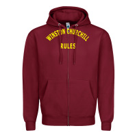 Burgundy Trending Winston Churchill Rules Zipper Hoodie - lanVoArt