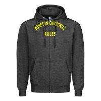 Charcoal Heather Trending Winston Churchill Rules Zipper Hoodie - lanVoArt