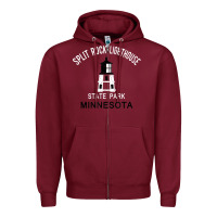 Burgundy Trending Split Rock Lighthouse Minnesota State Park Zipper Hoodie - lanVoArt