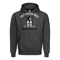 Charcoal Heather Trending Split Rock Lighthouse Minnesota State Park Zipper Hoodie - lanVoArt