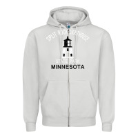Dove Grey Trending Split Rock Lighthouse Minnesota State Park Zipper Hoodie - lanVoArt