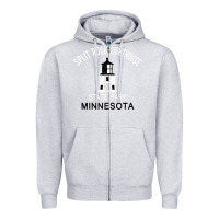 Heather Grey Trending Split Rock Lighthouse Minnesota State Park Zipper Hoodie - lanVoArt