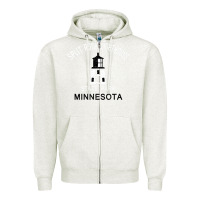 Oatmeal Heather Trending Split Rock Lighthouse Minnesota State Park Zipper Hoodie - lanVoArt