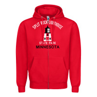 Red Trending Split Rock Lighthouse Minnesota State Park Zipper Hoodie - lanVoArt