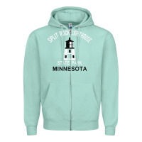 Seafoam Trending Split Rock Lighthouse Minnesota State Park Zipper Hoodie - lanVoArt