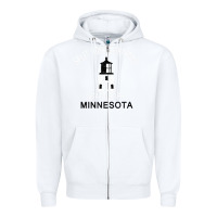 White Trending Split Rock Lighthouse Minnesota State Park Zipper Hoodie - lanVoArt