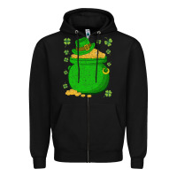 Black ireland leprechaun hat pot of gold irish st patricks day Zipper Hoodie - lanVoArt