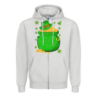 Dove Grey ireland leprechaun hat pot of gold irish st patricks day Zipper Hoodie - lanVoArt