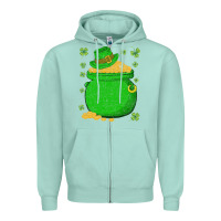 Seafoam ireland leprechaun hat pot of gold irish st patricks day Zipper Hoodie - lanVoArt