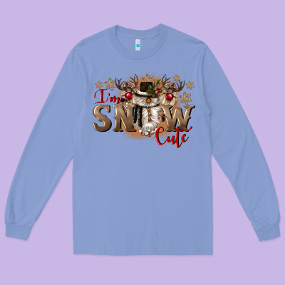 Im Snow Cute Long Sleeve Tee Designed By Cowgirlartshop