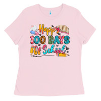 Bubblegum Pink happy 100 days of school Ladies Tee - Artiststas