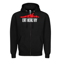 Black funny eat healthy sexy tee mens rude valentine day gifts Zipper Hoodie - lanVoArt