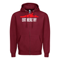 Burgundy funny eat healthy sexy tee mens rude valentine day gifts Zipper Hoodie - lanVoArt