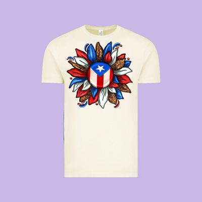 Puerto Rico Sunflower Vintage Tee Designed By Texasbilliewilder