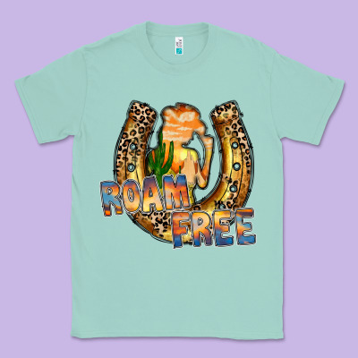 Cowgirl Horseshoe Classic Tee Designed By Racoondesign