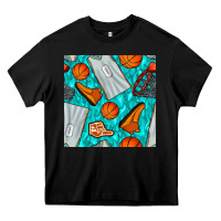 Black basketball uniform and hoop seamless pattern Heavy Core Tee - BundleAndBundleShop