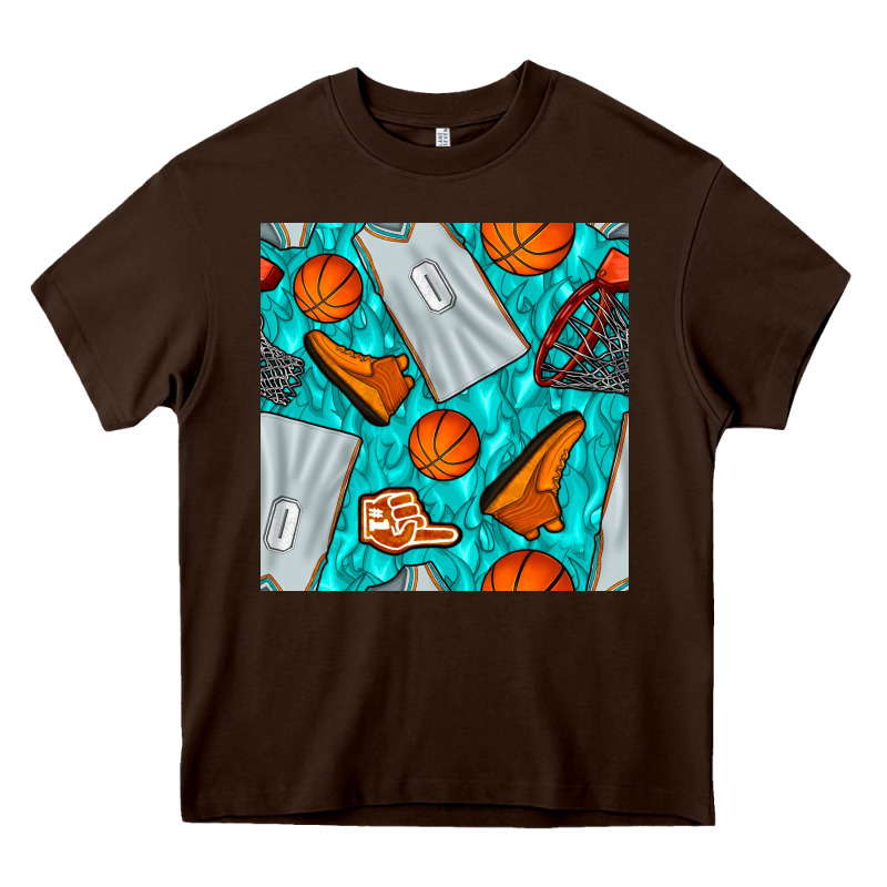 Basketball Uniform And Hoop Seamless Pattern Heavy Core Tee by BundleAndBundleShop | Teevron