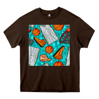Chocolate Brown basketball uniform and hoop seamless pattern Heavy Core Tee - BundleAndBundleShop