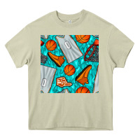 Mossy basketball uniform and hoop seamless pattern Heavy Core Tee - BundleAndBundleShop