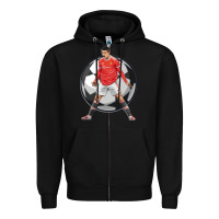 Black cr7 soccer fan Zipper Hoodie - lanVoArt