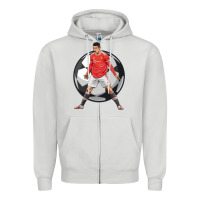 Dove Grey cr7 soccer fan Zipper Hoodie - lanVoArt