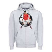Heather Grey cr7 soccer fan Zipper Hoodie - lanVoArt
