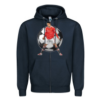Navy cr7 soccer fan Zipper Hoodie - lanVoArt