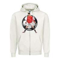 Oatmeal Heather cr7 soccer fan Zipper Hoodie - lanVoArt