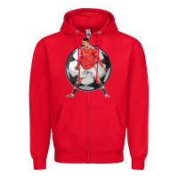 Red cr7 soccer fan Zipper Hoodie - lanVoArt