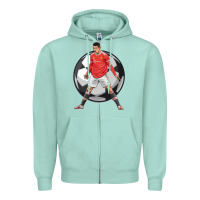 Seafoam cr7 soccer fan Zipper Hoodie - lanVoArt