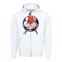 White cr7 soccer fan Zipper Hoodie - lanVoArt