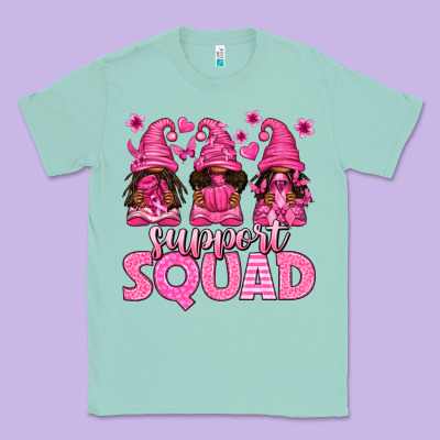 Breast Cancer Afro Gnomies Support Squad Classic Tee Designed By Texasbilliewilder
