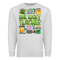 Dove Grey one lucky teacher lucky charm Premium Sweatshirt - Artiststas