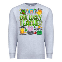 Heather Grey one lucky teacher lucky charm Premium Sweatshirt - Artiststas