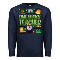 Navy one lucky teacher lucky charm Premium Sweatshirt - Artiststas