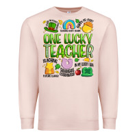 Pale Pink one lucky teacher lucky charm Premium Sweatshirt - Artiststas