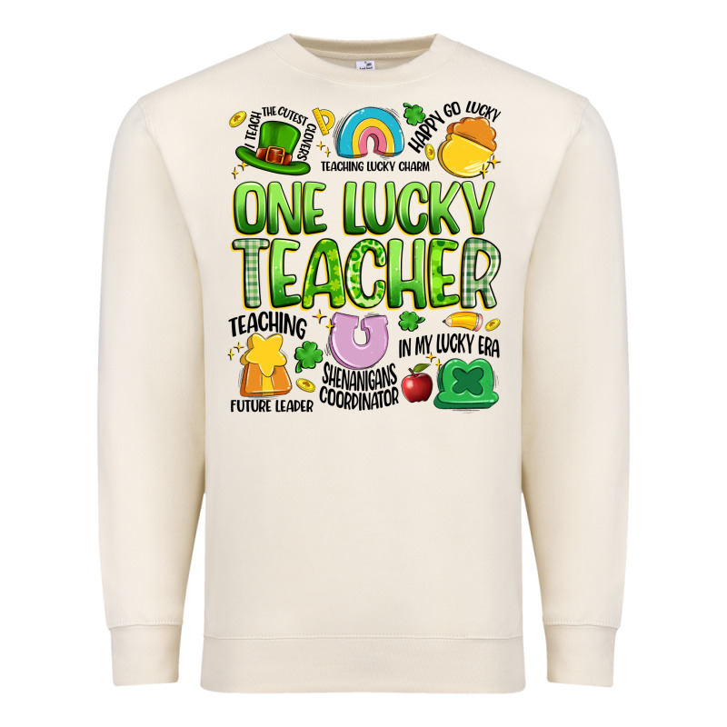 One Lucky Teacher Lucky Charm Premium Sweatshirt by Artiststas | Teevron