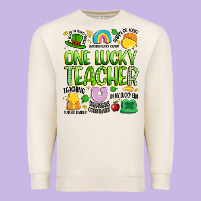 One Lucky Teacher Lucky Charm Premium Sweatshirt Designed By Artiststas